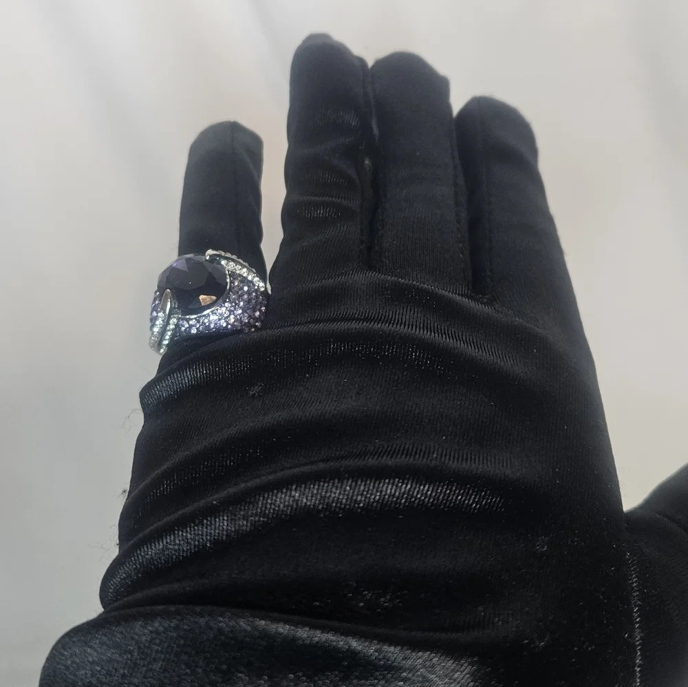 Vintage Purple CZ Cocktail Ring SZ 6 NWT Large Oval Statement Ice Cubic Zirconia